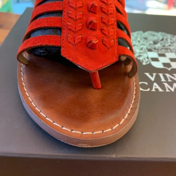 Vince Camuto Red Suede Sandal - Picture 5 of 7